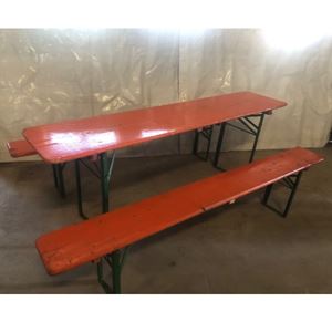 Biertafelset (tafel 50 x 220cm + 2 bankjes)  (oranje)